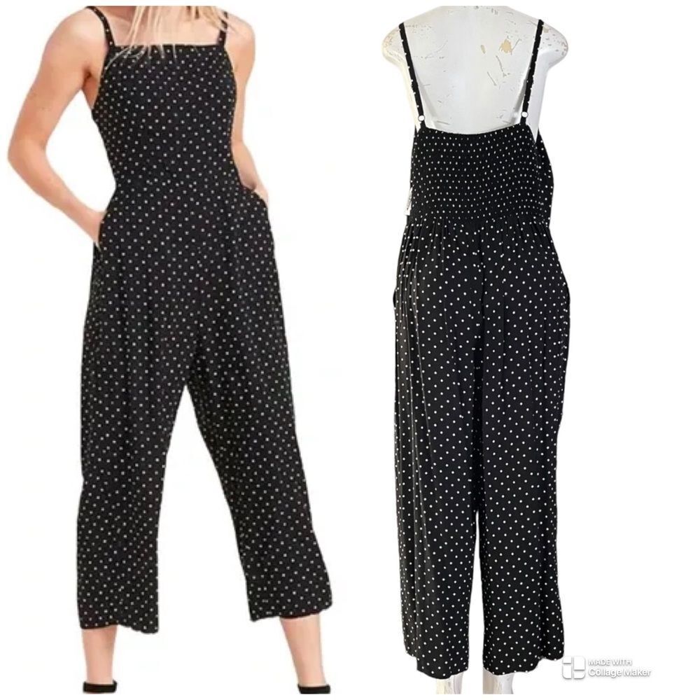 OLD NAVY Polkadot Square Neck Adjustable Strap Cami Jumpsuit